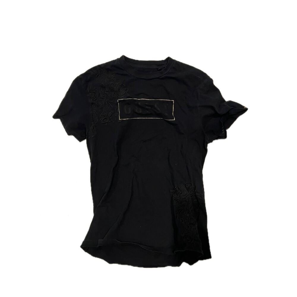 Guess Raised Logo Black T-Shirt Mens M